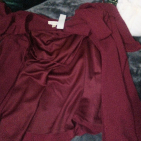 Monteau Wrap Dress With Peek A Boo Slit Sleeves Sz L NWT - Picture 12 of 14